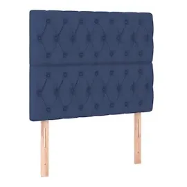 vidaXL Boxspringbett mit Matratze & LED Blau 90x200 cm Stoff