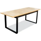 JVmoebel Esstisch Beige Ausziehtisch aus Massivholz mit stabilen Kufenfüßen (Packung, 1-St., Tisch), Made in Europa beige|braun