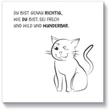 Artland Holzbild »Katze«, Sprüche & Texte, (1 St.), weiß
