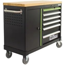 Werkstattwagen DELUXE 6 Schubladen + Tür leer Werkzeugwagen massive Arbeitspl...
