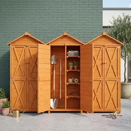 prestige home living outdoor Werkzeugschrank Holz 88 x 45,5 x 168 cm Braun
