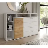 Forte Kombikommode »MAYACUS«, modernes Sideboard, Stauraum, 4 Schubkästen, trendiges Dekor, weiß