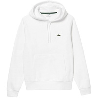 Lacoste Kapuzensweatshirt Jogger Hoodie mit weicher, aufgerauter Innenseite aus Bio-Baumwoll-Fleece weiß XL