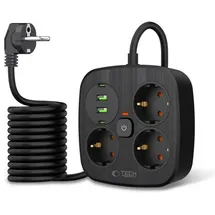 TECH-PROTECT Steckdosenleiste 2 m Schwarz 3 St.