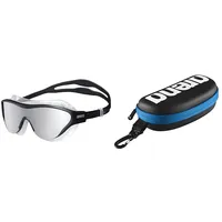 ARENA The One Verspiegelte Anti-Fog Unisex Schwimmbrille & Swim Brillenetui, Brillenetui Hardcase, Brillenetui Hartschale, Schwarz