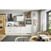 Pinolino Küchenzeile, 270/280 cm, mit Elektrogeräten (Anschlag rechts, Weiß, 270 cm)
