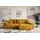 altdecor Ecksofa Cord mit Schlaffunktion 2-Sitzer Senfgelb