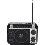 Tragbares Retro -Radio -Dual -Netzteil FM AM SW Retro Radio Bluetooth Lautsprecher für Home Outdoor Travel (EU -Stecker)