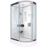 AcquaVapore D60-70T0R Komplettdusche mit Schiebetür 80 x 120 cm Weiß Sicherheitsglas