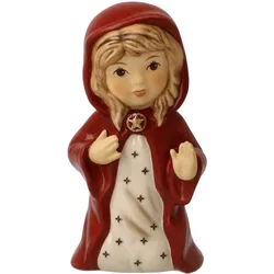 Krippenfigur GOEBEL "Maria, Weihnachtsdeko", rot (bunt), B:5cm H:8,5cm T:4cm, Steingut, Dekofiguren, historisches Motiv, zeitgemäß gestaltet