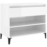 vidaXL Schuhregal Hochglanz-Weiß 70x36x60 cm Holzwerkstoff