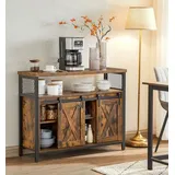 VASAGLE Sideboard 100 x 80 x 33 cm Braun/Schwarz