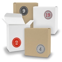 Adventskalender zum Füllen 24x Quader gemischt WEISS BRAUN + Sticker V09 Z03