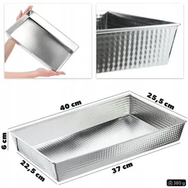 Kadax rechteckige Backform, 40 x 25,5 cm, Silber