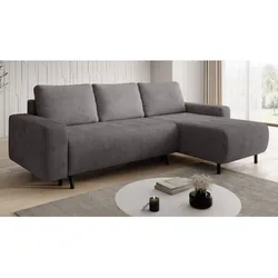 Wohnlandschaft Ecksofa RIMINI Cord Grau