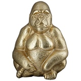 Gilde Tierfigur »Skulptur Gorilla«, goldfarben