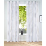 my home Gardine Dimona, my home, Ösen (2 St), transparent, Voile, 2-er Set, transparent, Voile, Polyester, Wellen weiß 140 cm x 295 cm