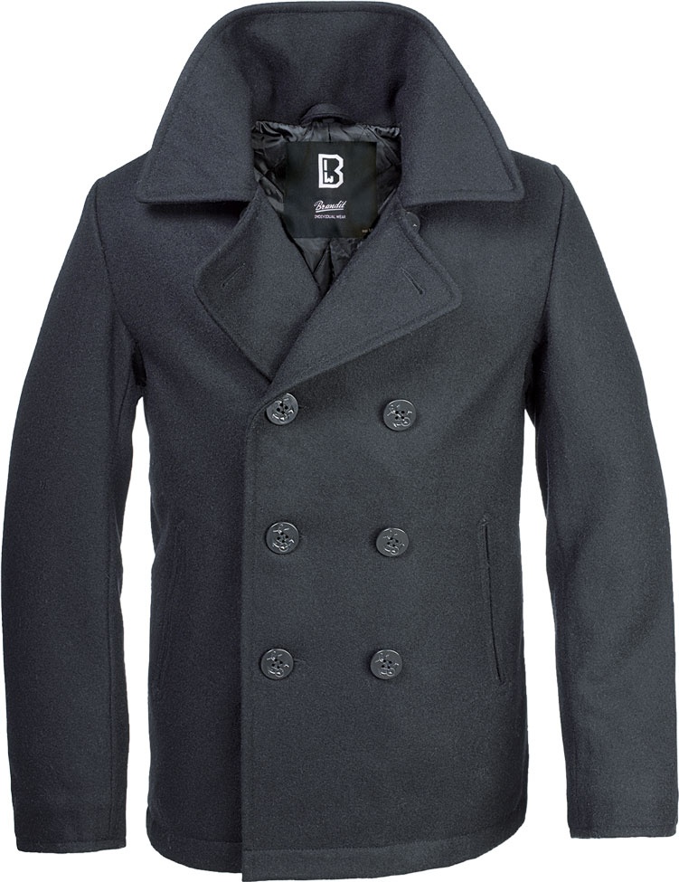 Brandit Pea Coat, veste en textile - Noir - 3XL