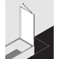 Kermi Pasa XP Seitenwand verkürzt neben Badewanne PXTVD10017VUK 100x175cm, silber hochglanz, ESG Opaco,