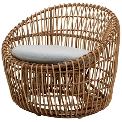 Cane-line - Nest Round Sessel Outdoor, natur / hellgrau