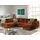 best mobilier Jake - Wohnlandschaft - mit Schlaffunktion und Bettkasten - 7-Sitzer - aus Cord - links Rostfarben