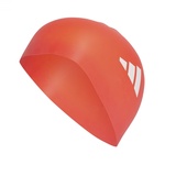 Adidas Unisex 3-Stripes Swim Cap, Bright Red/White, One Size