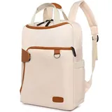(Beige)Wasserdicht Rucksack Laptop-Rucksack Große Kapazität Freizeitrucksack Anti-Diebstahl Tasche Doppelter Reißverschluss ,für Arbeit dra... - Beige