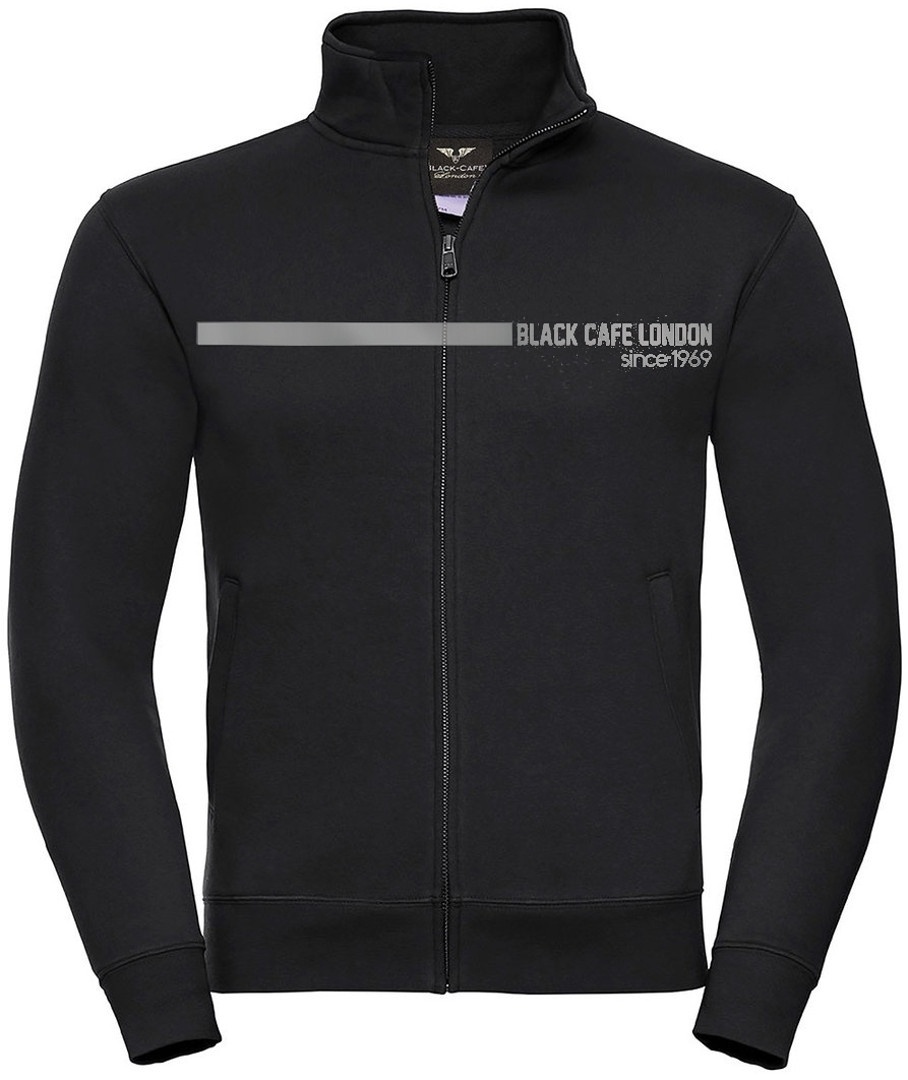 Black-Cafe London Elegance Sweatjacke, schwarz-grau, Größe M für Männer