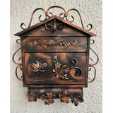 Briefkasten mit Zeitungsrolle Neue Model aus Schmiedeisen Antik Zaunbriefkasten Wandbriefkasten mit Zeitungsfach Kupfer