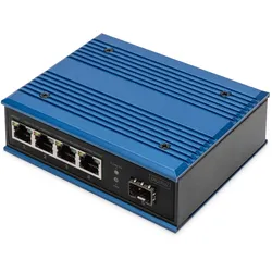 DIGITUS Industrieller 4+1 -Port Gigabit  Ethernet Switch Unmanaged, 4 RJ45-Anschlüsse 10/100/1000 Mbits