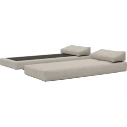 Stapelliege INNOVATION LIVING TM "Sigmund 579 Eiche-Beine", braun (hellbraun, hellbraun), B:80cm H:82cm L:200cm, Daybetten, Daybed mit zwei Federkernmatratzen, Fußteil schwarz
