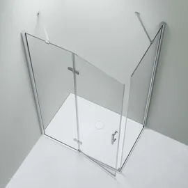 nextrend - gmbh Bernstein DX403 Eckdusche mit Drehtür links 100 x 90 cm transparent Echtglas