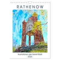 Calvendo Rathenow - Illustrationen der Havel-Stadt (Wandkalender 2026 DIN