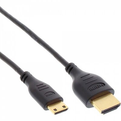 Inline Premium HDMI-A an HDMI-C Kabel slim 1m schwarz