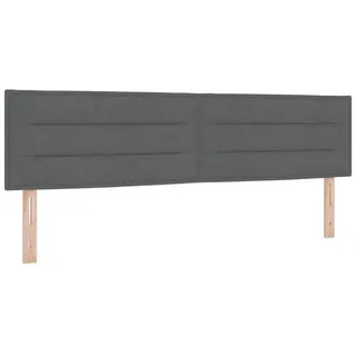 vidaXL Kopfteil Kopfteil Set aus 2 Dunkelgrau Holz, Polyester 180 cm, (2 St)