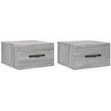 vidaXL Wand-Nachttische 2 Stk Grau Sonoma 35x35x20 cm Modell 7