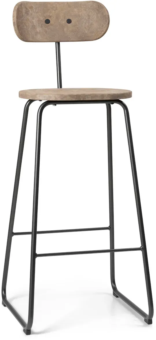Mater Earth Barhocker mit Rückenlehne, höhe 69 cm, coffee waste light