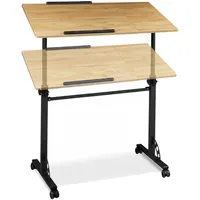Relaxdays Laptoptisch groß Premium XXL Eiche Nachbildung/hellbraun/schwarz