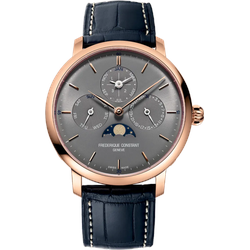 Frederique Constant Manufacture Slimline Perpetual Calendar FC-775G4S4 - Sonnen guilloche,grau,blau - 42mm