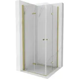 Mexen Lima Duo klappbare Duschkabine 100 x 100 cm, Transparent, Gold - 856-100-100-50-00-02