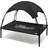 fudajo Wiltec Hundebett mit Dach Schwarz 91 x 76 x 16 cm Größe L bis 35 kg Outdoor Katzenliege Haustier Schlafplatz Sonnendach