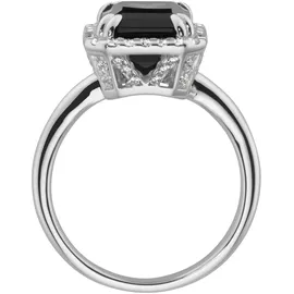 GIORGIO MARTELLO MILANO Silberring "mit Zirkonia und grauem Kristallstein, Silber 925" Gr. 56, grau, GIORGIO MARTELLO MILANO, Fingerringe, Damen, 56, Silber 925 (Sterlingsilber), Silberring