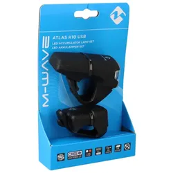 Fahrradleuchten-Set - M-WAVE Atlas K10 USB Akku