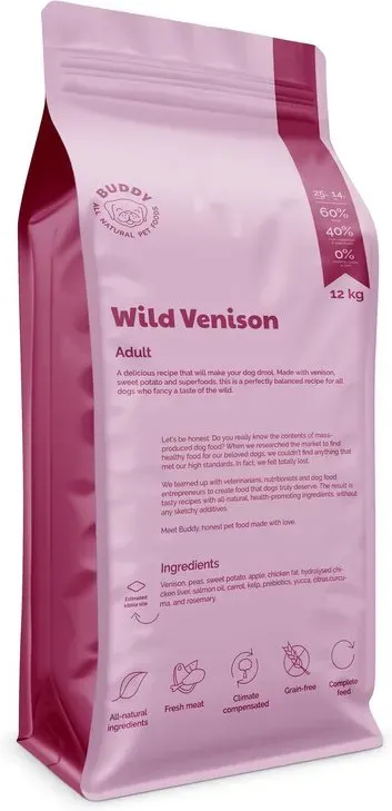 BUDDY ALL NATURAL PET FOODS Wildhirschfutter 12 kg
