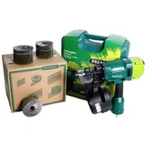 Prebena - aktion Spar-Set Druckluftnagler im Transportkoffer + 1 Schachtel CNW31/80BKRI Coilnägel Ringschaft 3600 Stück