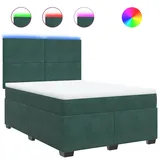 vidaXL Boxspringbett 140 x 200 cm Dunkelgrün