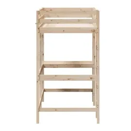 vidaXL Hochbett mit Schreibtisch 90x190 cm Massivholz Kiefer