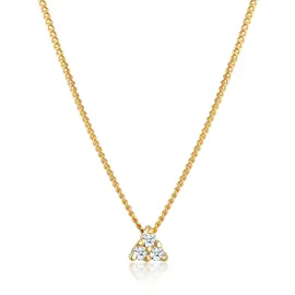 Elli DIAMONDS Halskette Dreieck Diamant (0.045 ct) in 585 Gelbgold