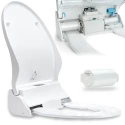 GVS DANOSAN Hygiene-WC-Sitz mit UV-Desinfektion, Schutz vor Viren und Keimen, Setangebott inkl. 5 Rollen Sanitärfolie