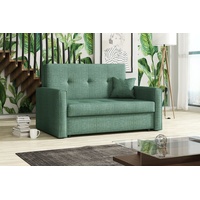 MIRJAN24 Schlafsofa Viva Bis II, mit Bettkasten und Schlaffunktion, inkl. Kissen, 2 Sitzer, Metallfüße grün